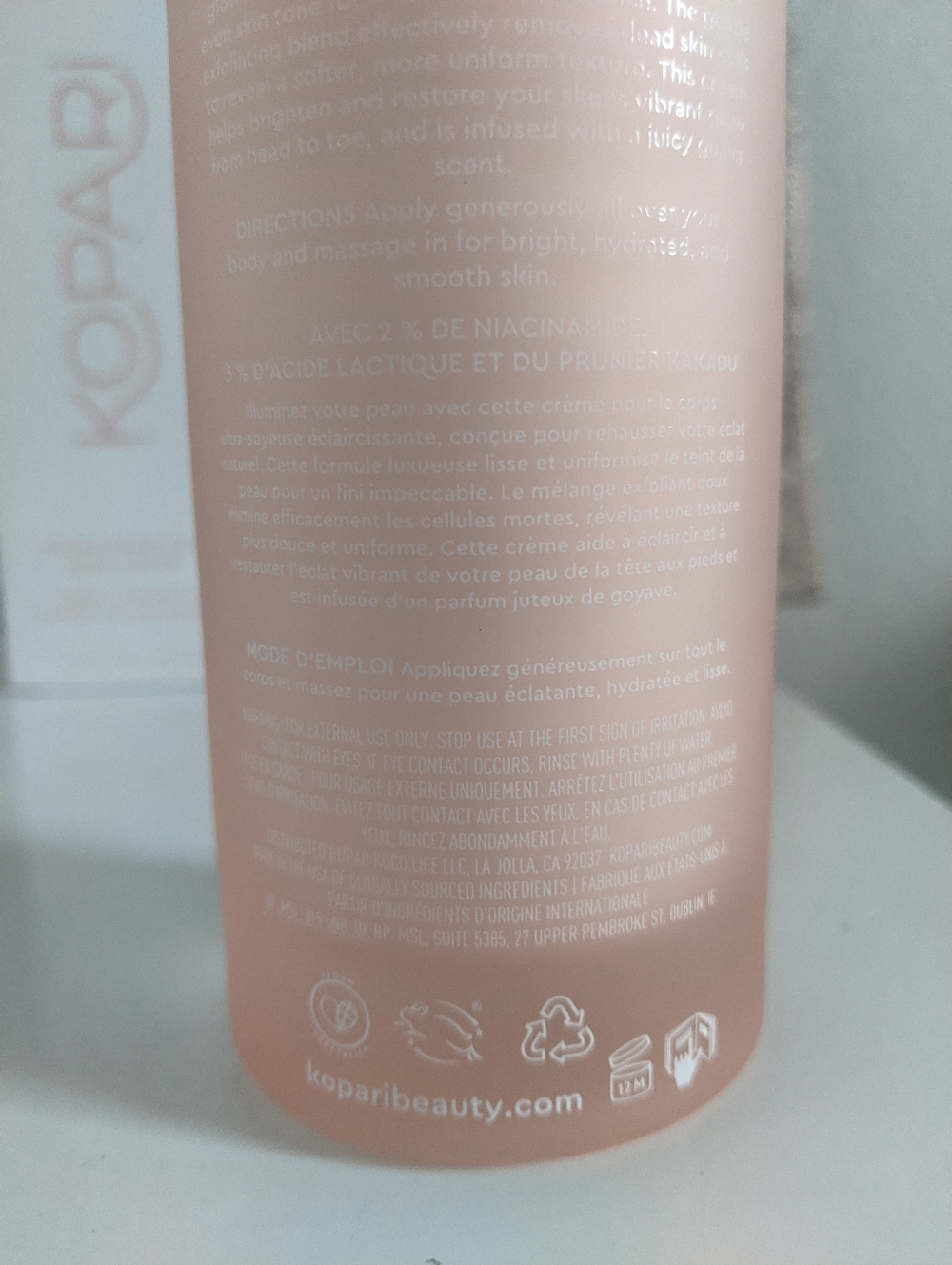 Kopari Brightening Silk Body Cream - White with Blush Pink Logo - Picture 6 of 11